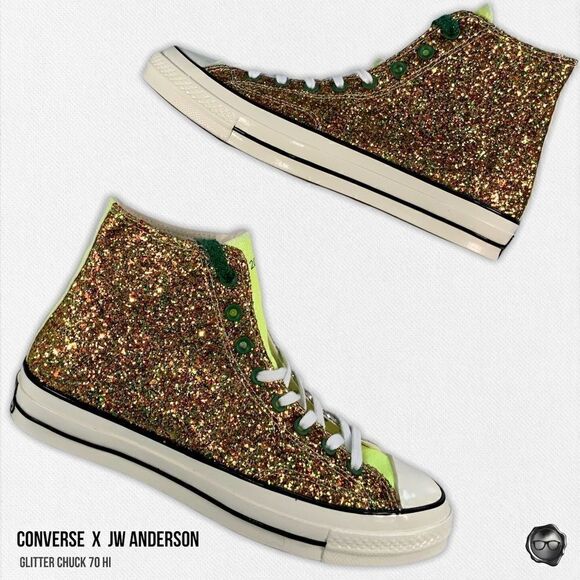 CONVERSE x JW ANDERSON GLITTER GUTTER CHUCK 70 HIGH TOP SNEAKER MEN’S SIZE 10.5 - Picture 4 of 15